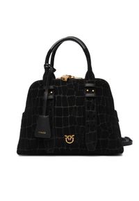 Pinko - PINKO Torebka Bowling Bag Medium AI 25-26 PLTT 105906 A2YW Czarny. Kolor: czarny. Materiał: skórzane, zamszowe