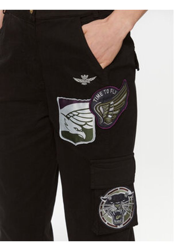 Aeronautica Militare Spodnie materiałowe 232PA1571DCT3221 Czarny Regular Fit. Kolor: czarny. Materiał: bawełna