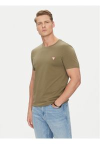 Guess T-Shirt M5GI19 J1314 Biały Slim Fit. Kolor: biały. Materiał: bawełna