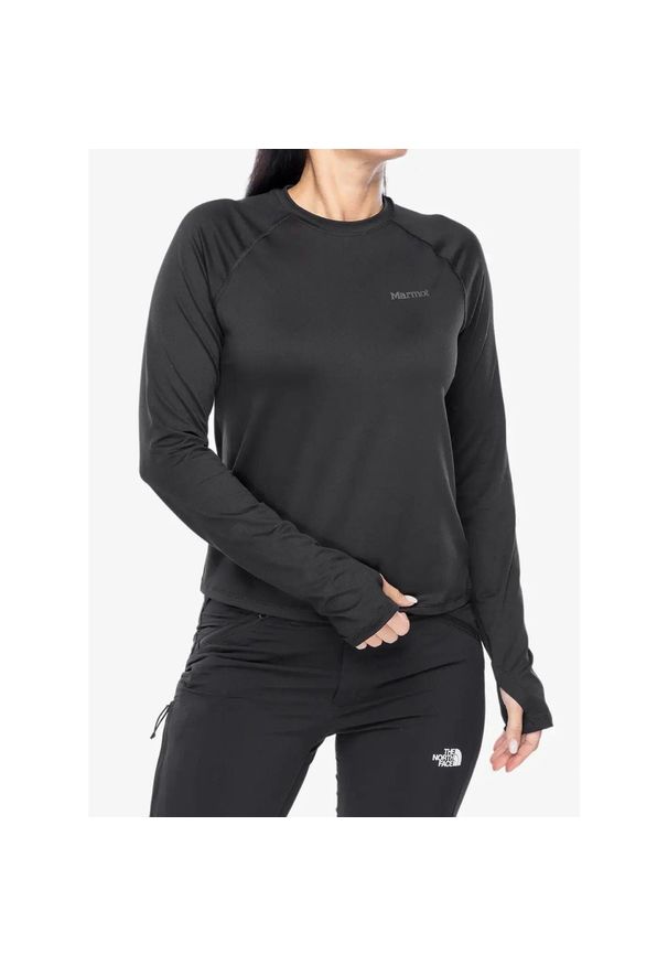 Bluza bez kaptura damska Marmot Windridge LS. Typ kołnierza: bez kaptura. Kolor: czarny