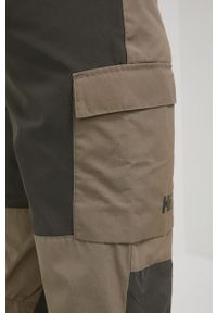 Helly Hansen spodnie outdoorowe Vandre męskie kolor beżowy. Kolor: beżowy. Materiał: bawełna, materiał, softshell, poliester, włókno #4