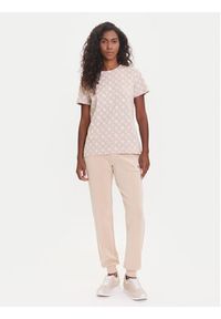 Guess T-Shirt V5YI04 I3Z14 Beżowy Regular Fit. Kolor: beżowy. Materiał: bawełna #4