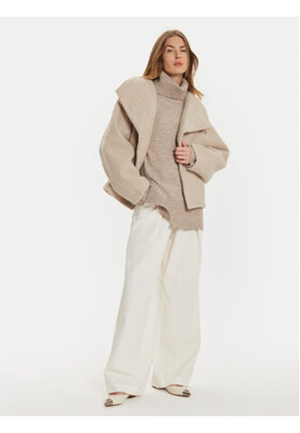 Gina Tricot Kurtka przejściowa 22613 Beżowy Oversize. Kolor: beżowy. Materiał: syntetyk