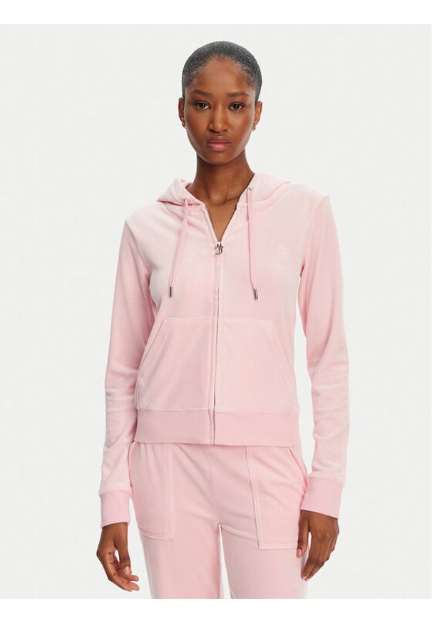 Juicy Couture Bluza Robertson JCAP176 Różowy Slim Fit. Kolor: różowy. Materiał: syntetyk
