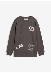 bonprix - Bluza z czystej bawełny organicznej. Kolor: szary. Materiał: bawełna. Wzór: nadruk #1