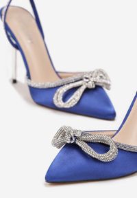 Renee - Niebieskie Sandały Oriphosise. Zapięcie: klamry. Kolor: niebieski. Materiał: satyna #3