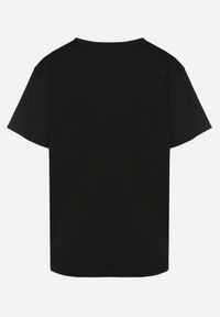 Born2be - Czarny T-shirt z Bawełny Ozdobiony Haftem Kwiatka Nalariael. Okazja: na co dzień. Kolor: czarny. Materiał: bawełna. Wzór: haft, aplikacja, kwiaty. Styl: casual, elegancki #5