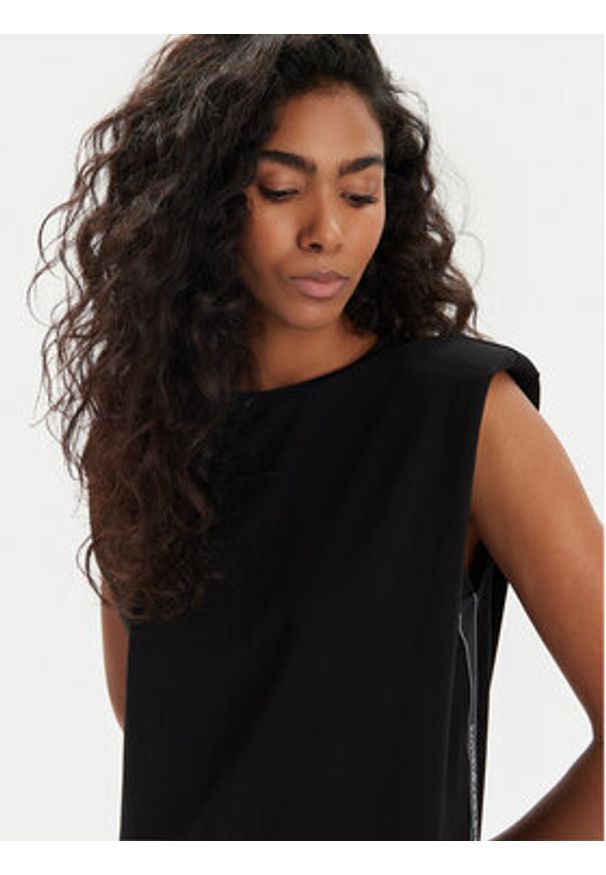 EA7 Emporio Armani Sukienka letnia 3DTA61 TJ6SZ 1200 Czarny Slim Fit. Kolor: czarny. Materiał: bawełna. Sezon: lato