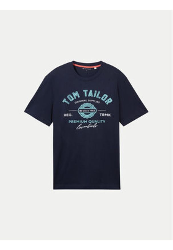 Tom Tailor T-Shirt 1037735 Granatowy Regular Fit. Kolor: niebieski. Materiał: bawełna