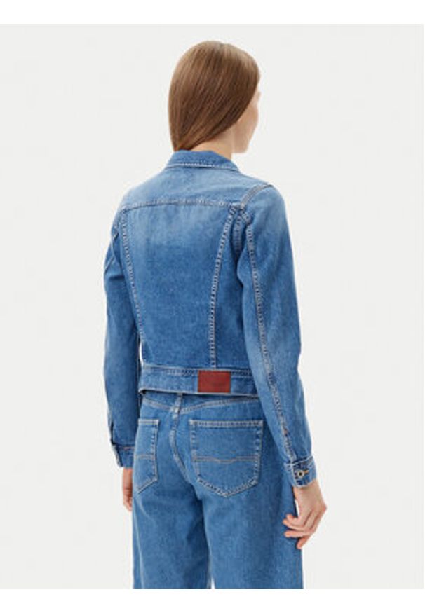 Pepe Jeans Kurtka jeansowa PL402430 Niebieski Slim Fit. Kolor: niebieski. Materiał: bawełna