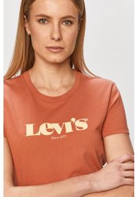 Levi's® - Levi's - T-shirt. Okazja: na spotkanie biznesowe, na co dzień. Kolor: pomarańczowy. Wzór: nadruk. Styl: biznesowy, casual #3