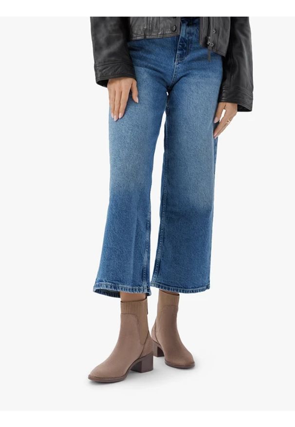 Ryłko - Brązowe welurowe sztyblety ze ściągaczem. Okazja: na co dzień. Nosek buta: okrągły. Kolor: brązowy. Wzór: aplikacja. Wysokość cholewki: za kostkę. Materiał: skóra, welur. Sezon: lato. Obcas: na słupku. Styl: klasyczny, casual, elegancki