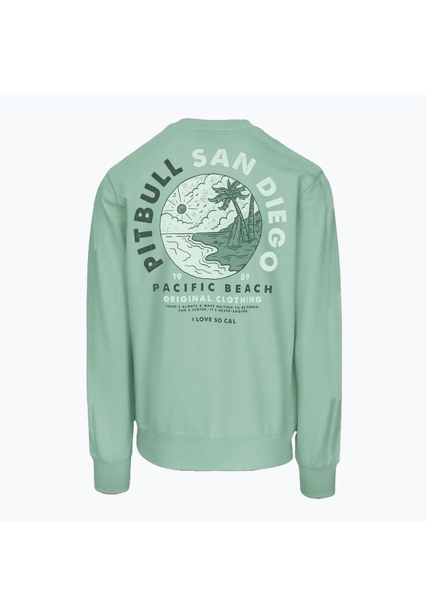 PITBULL - Bluza męska Pitbull Planet Surf Crewneck Sweatshirt. Kolor: zielony