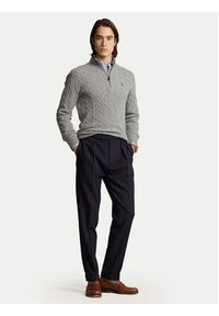 Polo Ralph Lauren Sweter 710876766008 Szary Regular Fit. Typ kołnierza: polo. Kolor: szary. Materiał: wełna #6