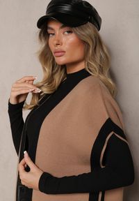 Renee - Beżowa Niezapinana Kamizelka z Wiskozą i Wsuwanymi Kieszeniami Tiarise. Okazja: na co dzień. Kolor: beżowy. Materiał: wiskoza. Wzór: aplikacja. Styl: elegancki, casual #3