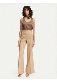 ACCESS FASHION Spodnie materiałowe 63-5022-135 Beżowy Flare Fit. Kolor: beżowy. Materiał: syntetyk #3