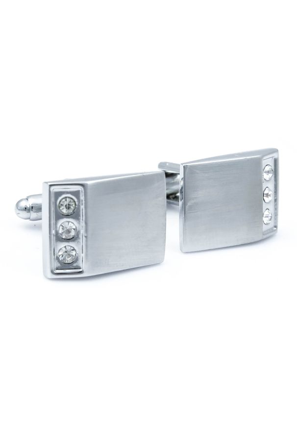 Modini - Srebrne spinki do mankietów z oczkami U175. Kolor: srebrny