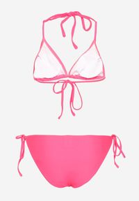 Born2be - Fuksjowe Bikini z Wiązanymi Sznureczkami Fernalia. Kolor: różowy. Wzór: aplikacja
