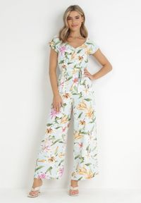 Born2be - Jasnoniebieski Kombinezon Arola. Kolor: niebieski. Materiał: tkanina, materiał. Długość rękawa: na ramiączkach. Długość: długie. Wzór: aplikacja #3