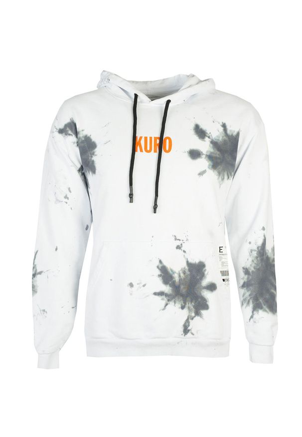 Takeshy Kurosawa Bluza "Shibori" | 82917 | Shibori | Mężczyzna | Biały, Szary. Okazja: na co dzień. Typ kołnierza: kaptur. Kolor: biały, wielokolorowy, szary. Materiał: bawełna. Wzór: aplikacja, nadruk. Styl: casual