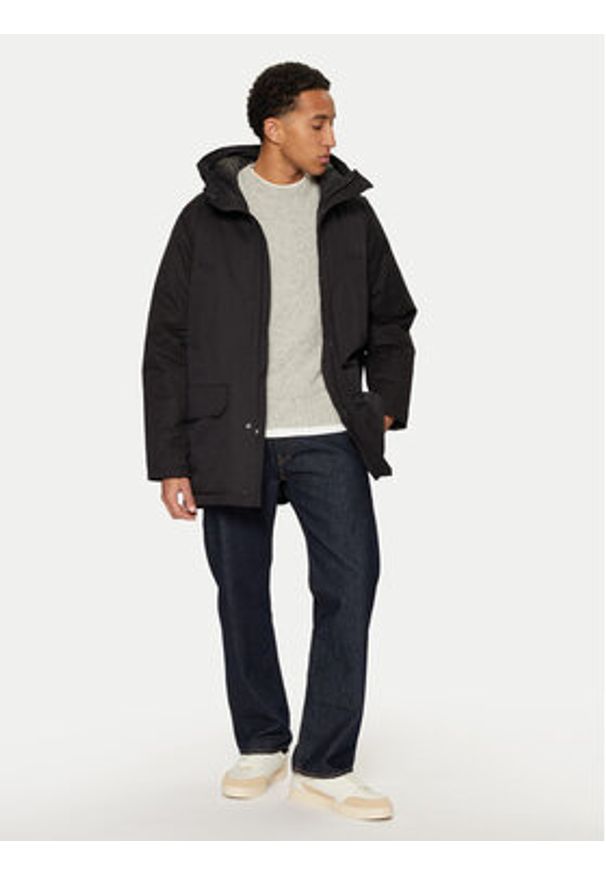 United Colors of Benetton - United Colors Of Benetton Parka 26UWUN061 Czarny Regular Fit. Kolor: czarny. Materiał: bawełna