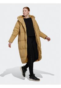 Adidas - adidas Płaszcz zimowy Big Baffle Down Coat HN9938 Beżowy Loose Fit. Kolor: beżowy. Materiał: syntetyk. Sezon: zima #5