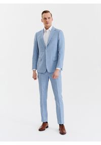 Pako Lorente - PAKO LORENTE – Niebieskie męskie spodnie garniturowe. Kolor: niebieski. Materiał: poliester, elastan, wiskoza #3