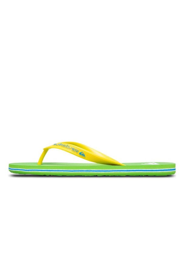 Quiksilver - Klapki dla Mężczyzn MOLOKAI CORE. Okazja: na plażę. Kolor: zielony. Materiał: guma, syntetyk. Wzór: paski. Styl: sportowy