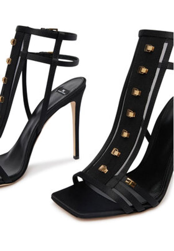 Elisabetta Franchi Sandały SA-24L-62E2-V590 Czarny. Kolor: czarny. Materiał: materiał