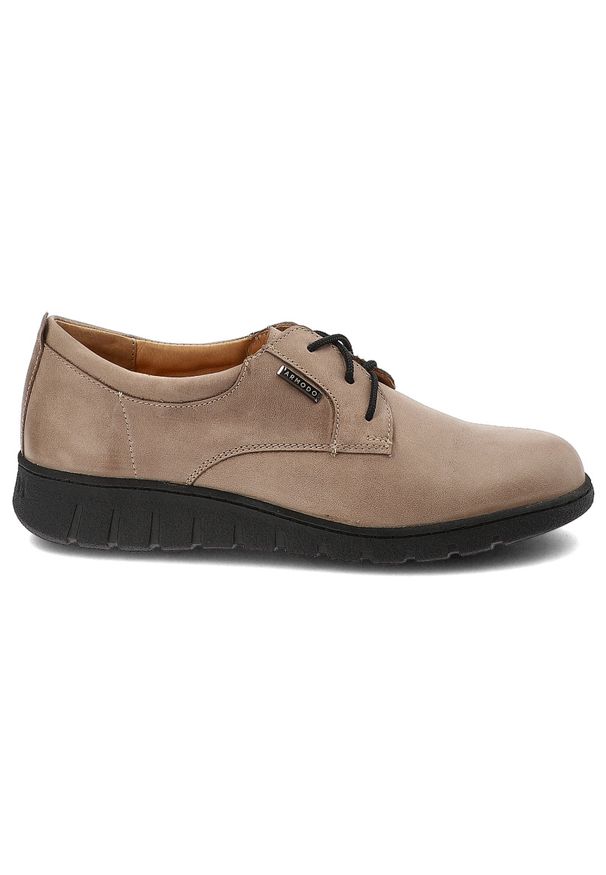 Beżowe Półbuty Armodo Klasyczne Obuwie Damskie. Okazja: na co dzień. Zapięcie: sznurówki. Kolor: beżowy. Materiał: materiał, guma. Styl: klasyczny