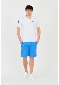 La Martina - LA MARTINA Białe męskie polo z małym logo, Rozmiar L. Typ kołnierza: polo. Kolor: biały #6