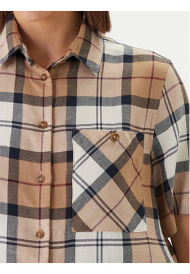 Barbour Koszula Fern LSH1744BR37 Beżowy Regular Fit. Kolor: beżowy. Materiał: syntetyk