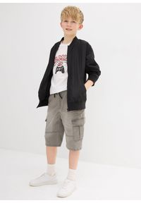 bonprix - Bermudy dżinsowe dresowe, Regular Fit. Kolor: szary