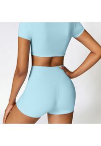 Intica - Krótkie legginsy sportowe z wysokim stanem i oddychającym materiałem Betsi. Stan: podwyższony. Kolor: brązowy. Materiał: materiał. Długość: krótkie. Sport: fitness #4