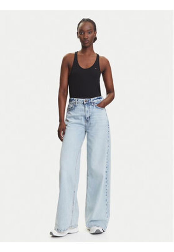 Tommy Jeans Top DW0DW20917 Czarny Regular Fit. Kolor: czarny