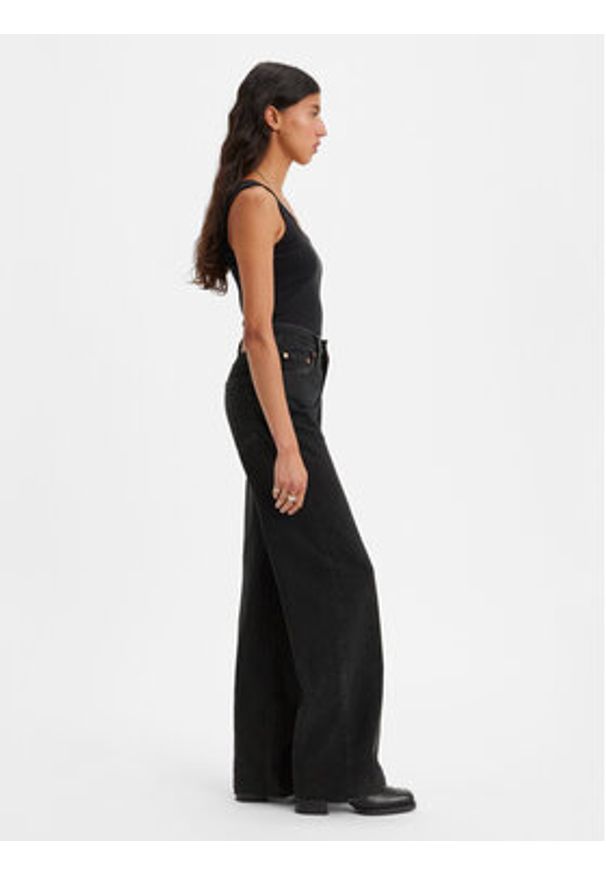 Levi's® Jeansy Ribcage A6081-0001 Czarny Wide Leg. Kolor: czarny