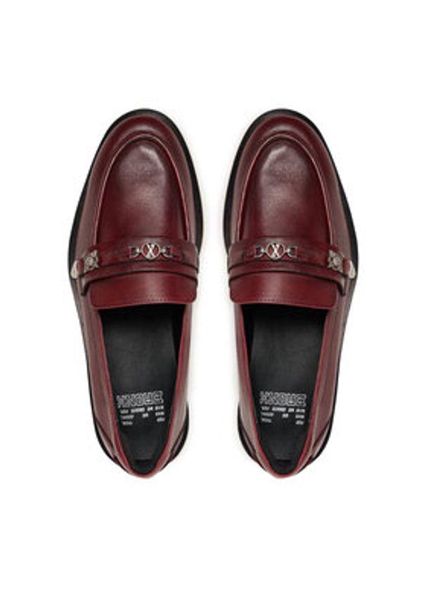 Bronx Loafersy Next Wagon 66652-US Bordowy. Kolor: czerwony. Materiał: skóra