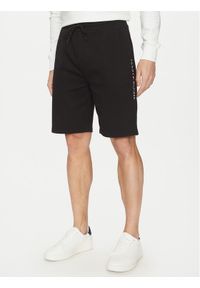 TOMMY HILFIGER - Tommy Hilfiger Szorty sportowe UM0UM03452 Czarny Regular Fit. Kolor: czarny. Materiał: syntetyk, bawełna. Styl: sportowy #1