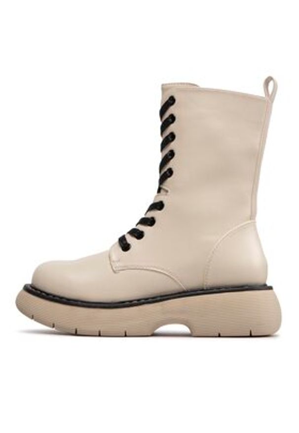 DeeZee Trzewiki ZAL90087-4 Beżowy. Kolor: beżowy. Materiał: skóra