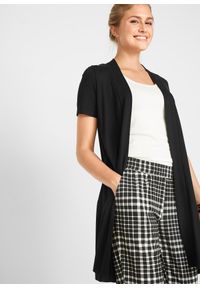 bonprix - Kardigan z miękkiej wiskozy. Kolor: czarny. Materiał: wiskoza. Długość: długie #1