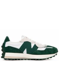 Buty New Balance U327WEL - zielono-białe. Okazja: na co dzień. Kolor: zielony, biały, wielokolorowy. Materiał: guma, zamsz, skóra, materiał. Szerokość cholewki: normalna