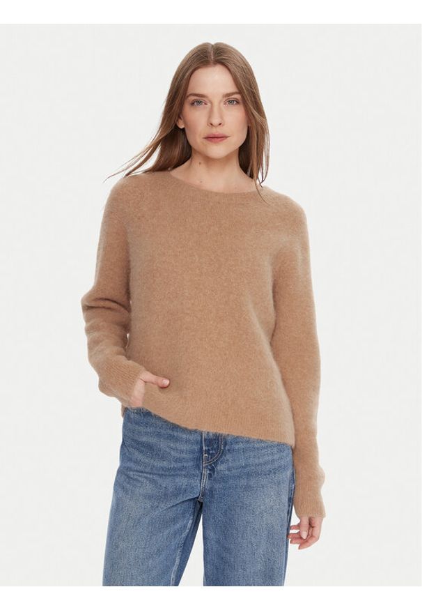 Kontatto Sweter 3M0863C Beżowy Relaxed Fit. Kolor: beżowy. Materiał: syntetyk, wełna