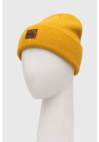 Quiksilver czapka kolor żółty z grubej dzianiny. Kolor: żółty. Materiał: dzianina #2