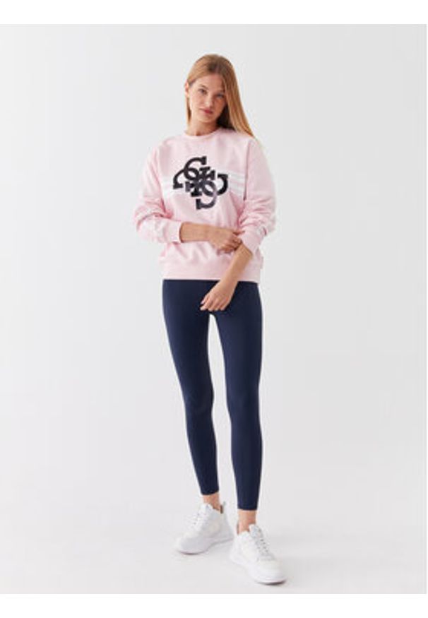 Guess Bluza V3YQ17 KBV71 Różowy Regular Fit. Kolor: różowy. Materiał: bawełna