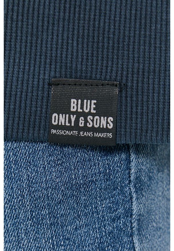 Only & Sons - Bluza bawełniana. Okazja: na co dzień. Kolor: niebieski. Materiał: bawełna. Styl: casual