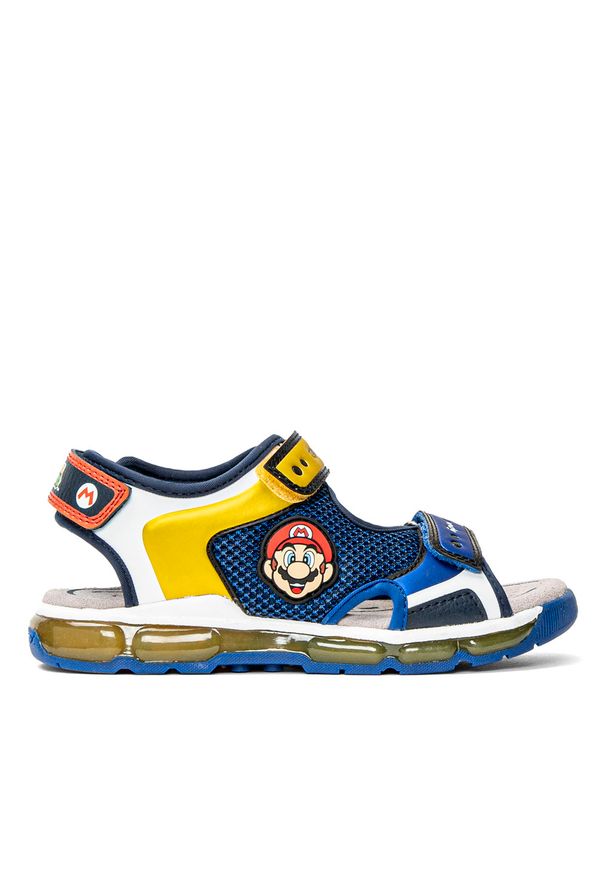 Geox - Sandały dziecięce niebieskie GEOX J Sandal Android Boy Super Mario. Kolor: niebieski. Materiał: materiał