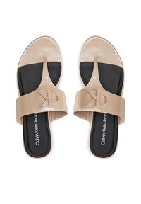 Calvin Klein Jeans Japonki Flat Sandal Slide Toepost Mg Met YW0YW01342 Różowy. Kolor: różowy #5