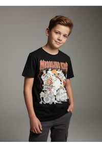 Sinsay - Bawełniana koszulka z nadrukiem Scooby-Doo - czarny. Kolor: czarny. Materiał: bawełna. Wzór: nadruk #1