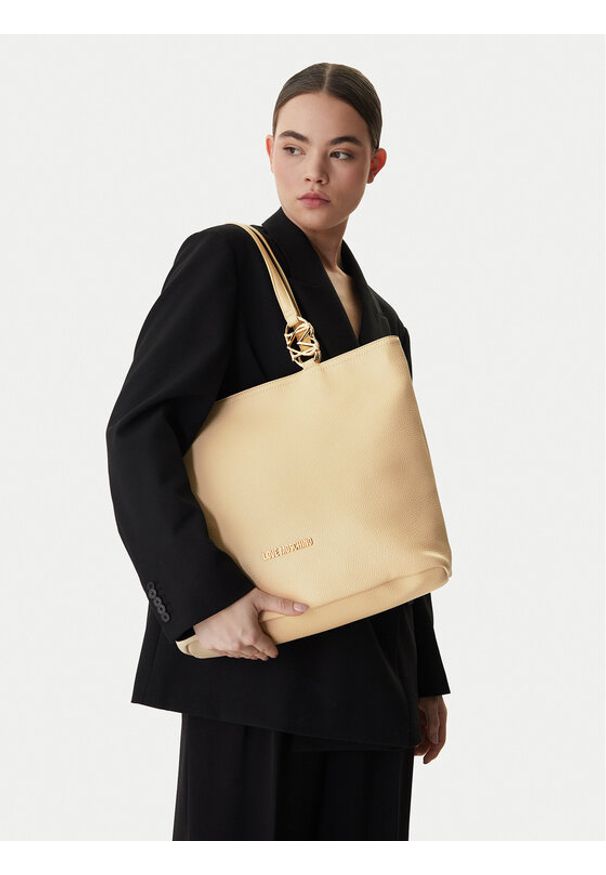 Love Moschino - LOVE MOSCHINO Torebka JC4005PP1OLB0129 Beżowy. Kolor: beżowy. Materiał: skórzane