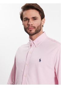 Polo Ralph Lauren Koszula 710654408101 Różowy Slim Fit. Typ kołnierza: polo. Kolor: różowy. Materiał: bawełna #2